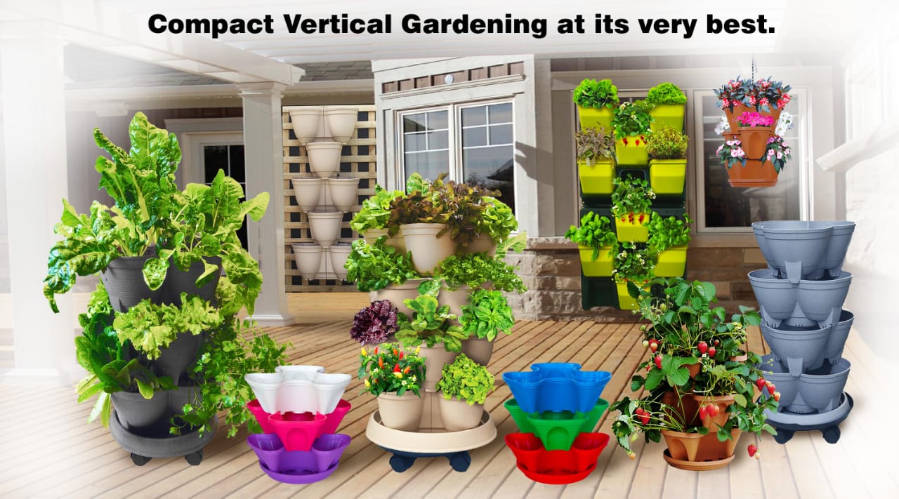 Stackapots have a range of Stacking Planters and Vertical Gardens. It was the Inventor of these modern-day Stackable Pots and ideal for Herb Planters, Strawberry Pots and above ground Garden Beds. We have Self-watering and Hydroponics adaptable versions.