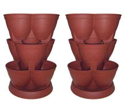Stackable Planter Extra Large: Stackapots ‘Maxi’ Stacking Tubs TWIN PACK